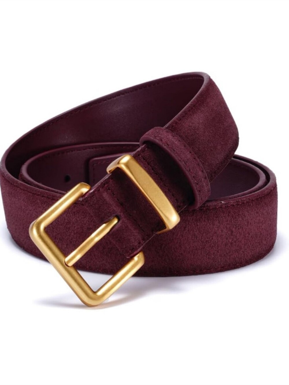 Burgundy Faux Suede Woman's Belt One Size 41.7" NWOT